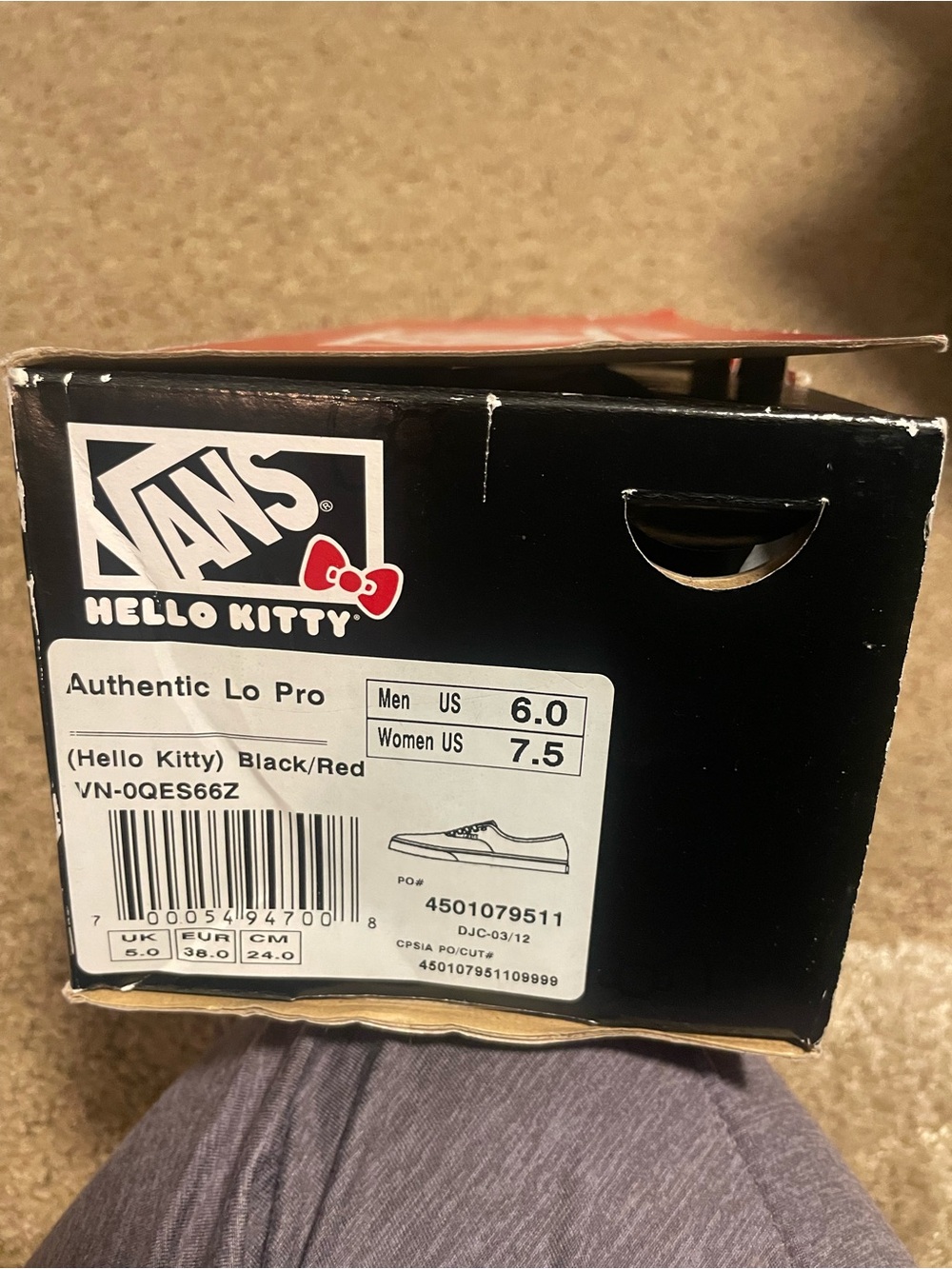 Vans Hello Kitty Black Canvas Sneakers with Red Details - Picture 8 of 8
